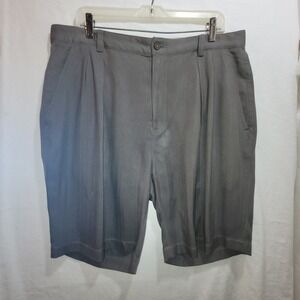Tommy Bahama Relax Zip Pleated Front 100% Silk Shorts Men's‎ 36 Olive Green